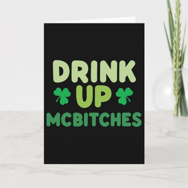Lustiger St. Patricks Day Trink auf Mces Irisches  Karte (Vorderseite)