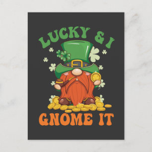 Lustiger St. Patrick's Glück und ich Gnom es Irisc Einladungspostkarte