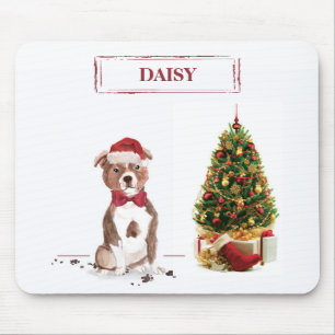 Lustiger Staffordshire Bull Terrier Weihnachts Hun Mousepad