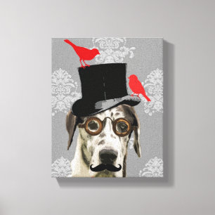 Lustiger steampunk Hund Leinwanddruck