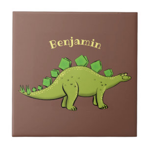 Lustiger Stegosaurus-Dinosaur-Cartoon Fliese