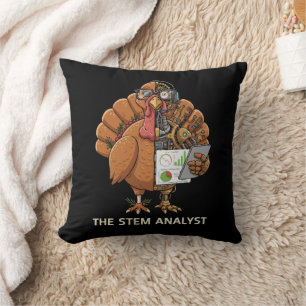 Lustiger STEM-Analyst-Roboter Truthahn Thanksgivin Kissen