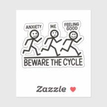 Lustiger Stickman-Angst-Mental-Health-Erinnerung