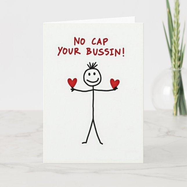 Lustiger Stickman No Cap Beste Karte (Vorderseite)