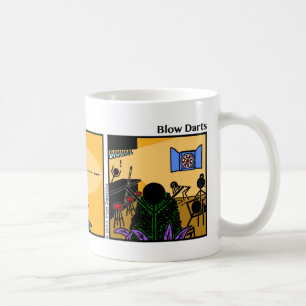 Lustiger Stickman Schlag schießt Tasse