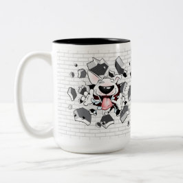 Lustiger Stier-Terrier-Cartoon "Bruch durch" Tasse