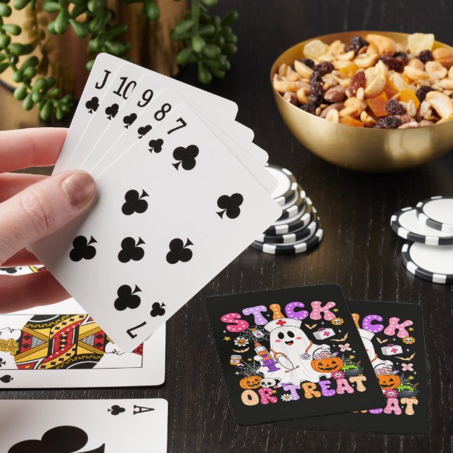 Lustiger Stock oder süße Behandlung niedliche Kran Spielkarten (In Situ)