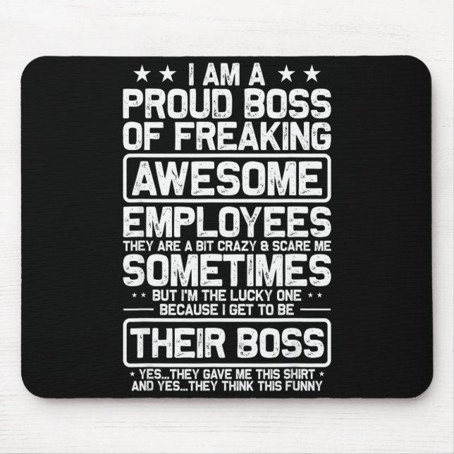 Lustiger stolzer Chef Mitarbeiter Anerkennung Büro Mousepad (Vorne)