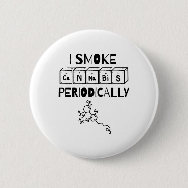 Lustiger Stoner-Tag Periodensystem Wissenschaft Th Button (Vorderseite)
