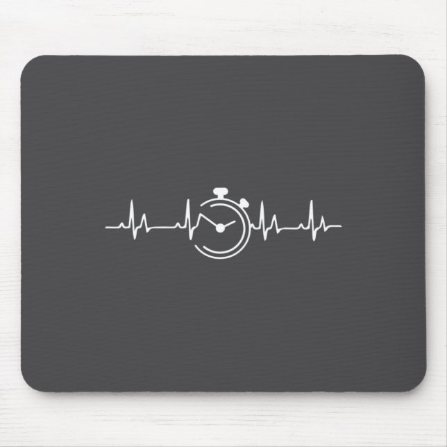 Lustiger Stoppuhr-Trainer Herzschlag Puls  Mousepad (Vorne)