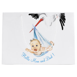 Lustiger Storch mit Baby-Geschenktasche - Benutzer Große Geschenktüte