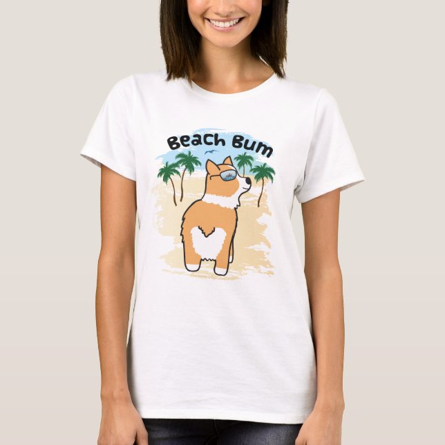 Lustiger Strand-Gammlercorgi-Hund aber T-Shirt (Vorderseite)