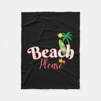 Lustiger Strand-Sommerurlaub Grafik niedlich Meer Fleecedecke