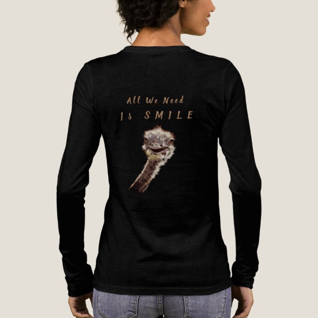 Lustiger Strauß Tri-Blend Shirt (Rückseite)