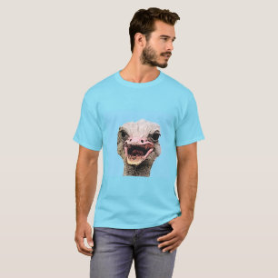Lustiger Straußenvogel mit lächelndem Tiergesicht T-Shirt