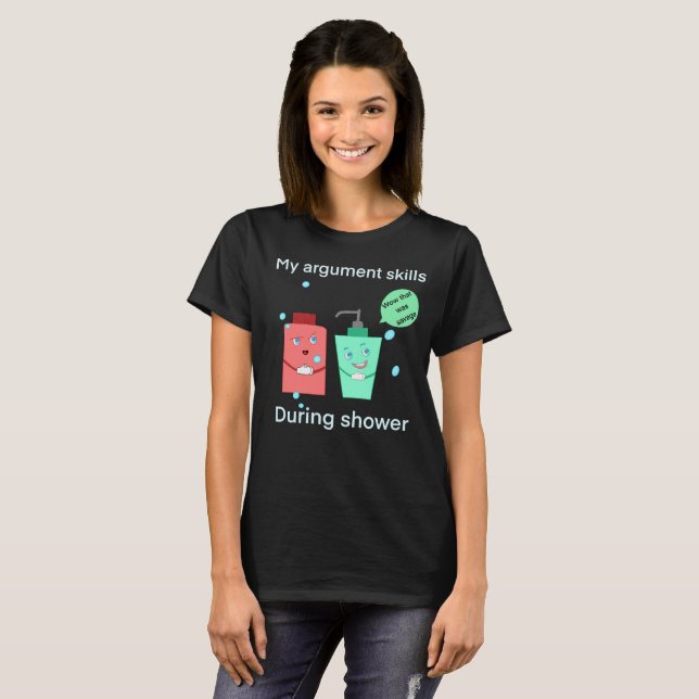 Lustiger Streit unter der Dusche T-Shirt (Vorne ganz)