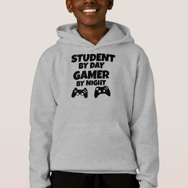 Lustiger Student durch Tagesgamer durch Hoodie (Vorderseite)