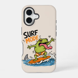 Lustiger Surf-Modus-Frosch|Lustiger Frosch Sommer iPhone 16 Hülle