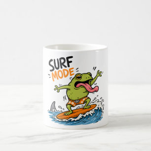 Lustiger Surf-Modus-Frosch Lustiger Frosch Sommer Kaffeetasse