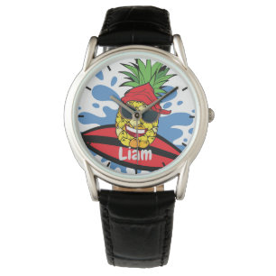 Lustiger Surfender Ananas Armbanduhr