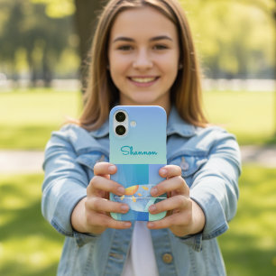 Lustiger Surfer Mädchen iPhone Case