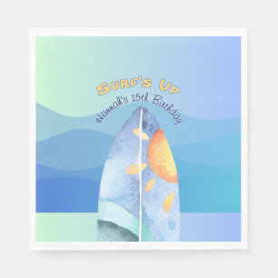 Lustiger Surf's Up Geburtstag Serviette