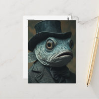 Lustiger surrealer Fisch im Anzug