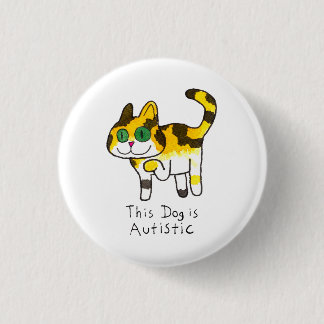 Lustiger süßer autistischer Hunde-Comic Button
