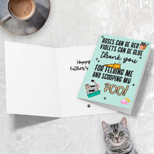 Lustiger Süßer Blauer Froher Vatertag Von Katze Karte