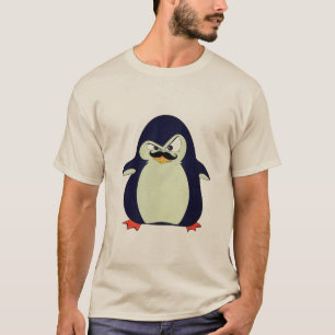 Lustiger Süßer Blauer Minz Orange Wütender Pinguin T-Shirt