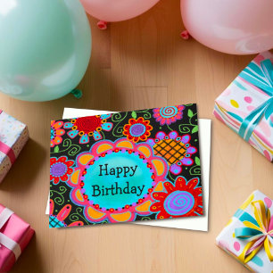 Lustiger Süßer Bunter Herzlichsten Geburtstag Karte