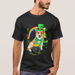 Lustiger Süßer Corgi Leprechaun Shamrock St. Patri T-Shirt