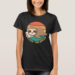 Lustiger Süßer Glücklicher Schlafender Faultier T-Shirt