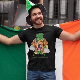 Lustiger süßer Golden Retriever Gold St. Patricks  T-Shirt