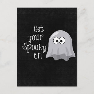 Lustiger, süßer Halloween-Geist; werde spooky Postkarte