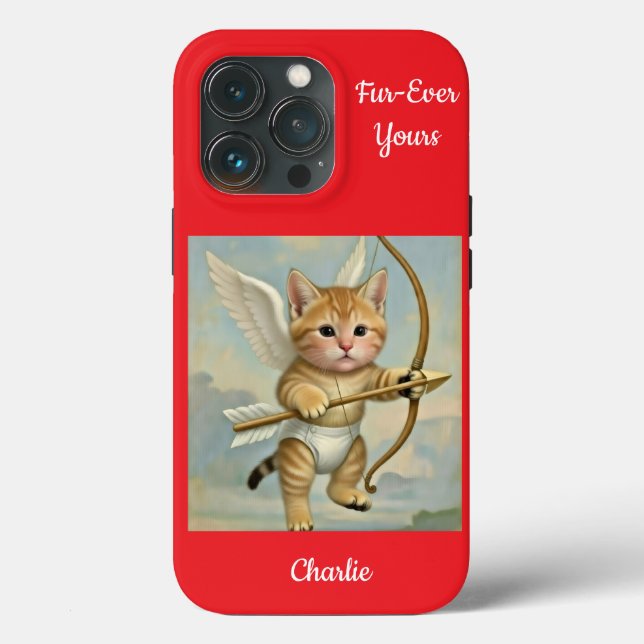 Lustiger süßer Kätzchen Cupid Case-Mate iPhone Hülle (Rückseite)