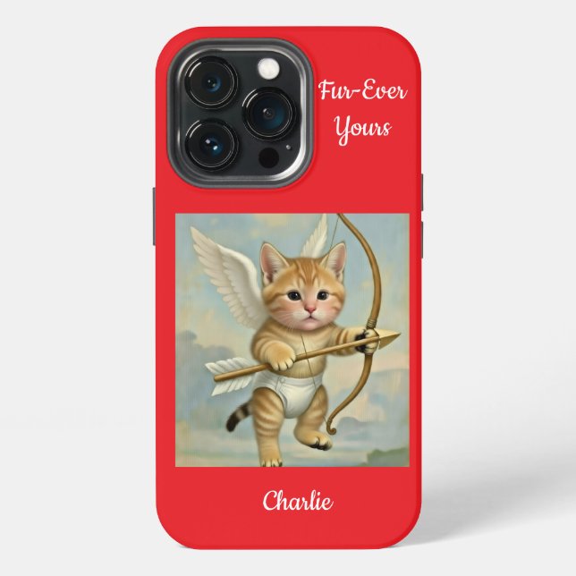Lustiger süßer Kätzchen Cupid iPhone 13 Pro Hülle (Hinten)