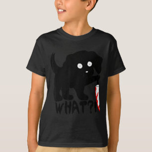 Lustiger Süßer Kawaii Y Halloween Schwarzer Hund S T-Shirt