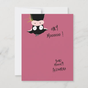 Lustiger süßer „Only Moooooo“ Kuh-Wortwitz Mitteilungskarte