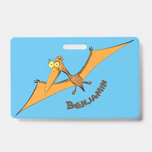 Lustiger süßer orange fliegender Pterodactylus-Car Ausweis