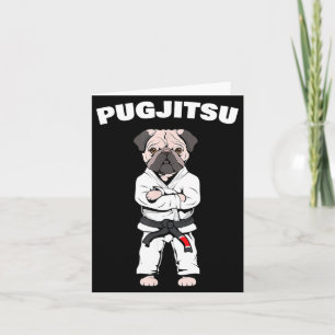 Lustiger süßer Pug Jiu Jitsu schwarzer Gürtel Bjj Karte