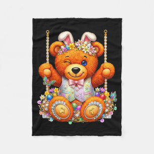 Lustiger süßer Teddybär zwinkert mit den Augen Ost Fleecedecke
