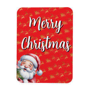 Lustiger süßer Weihnachtsmann & Typografie Magnet