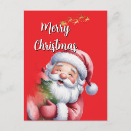 Lustiger süßer Weihnachtsmann & Typografie Postkarte