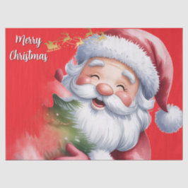 Lustiger süßer Weihnachtsmann & Typografie Seidenpapier