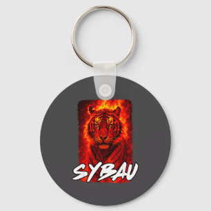 Lustiger Sybau ironischer Tiger Meme Sigma Brainro Schlüsselanhänger