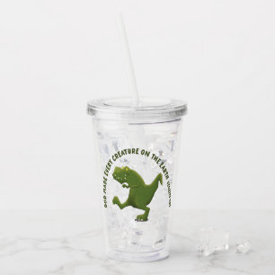 Lustiger T-Rex-Cartoon Gott hat jede Kreatur ersch Acryltrinkbecher
