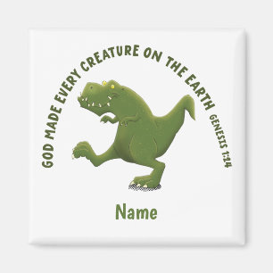 Lustiger T-Rex-Cartoon Gott hat jede Kreatur ersch Magnet
