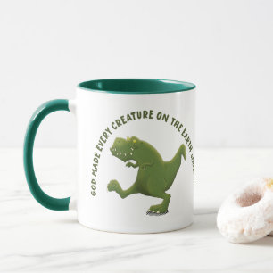Lustiger T-Rex-Cartoon Gott hat jede Kreatur ersch Tasse