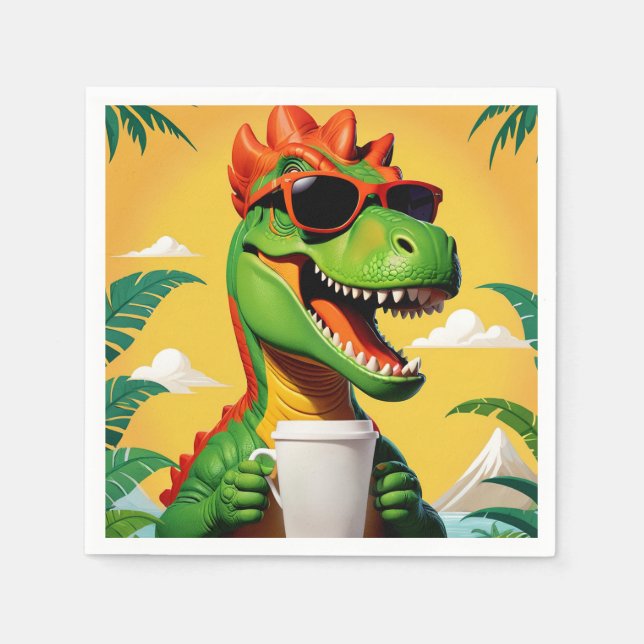 Lustiger T-Rex-Dinosaur  Serviette (Vorderseite)